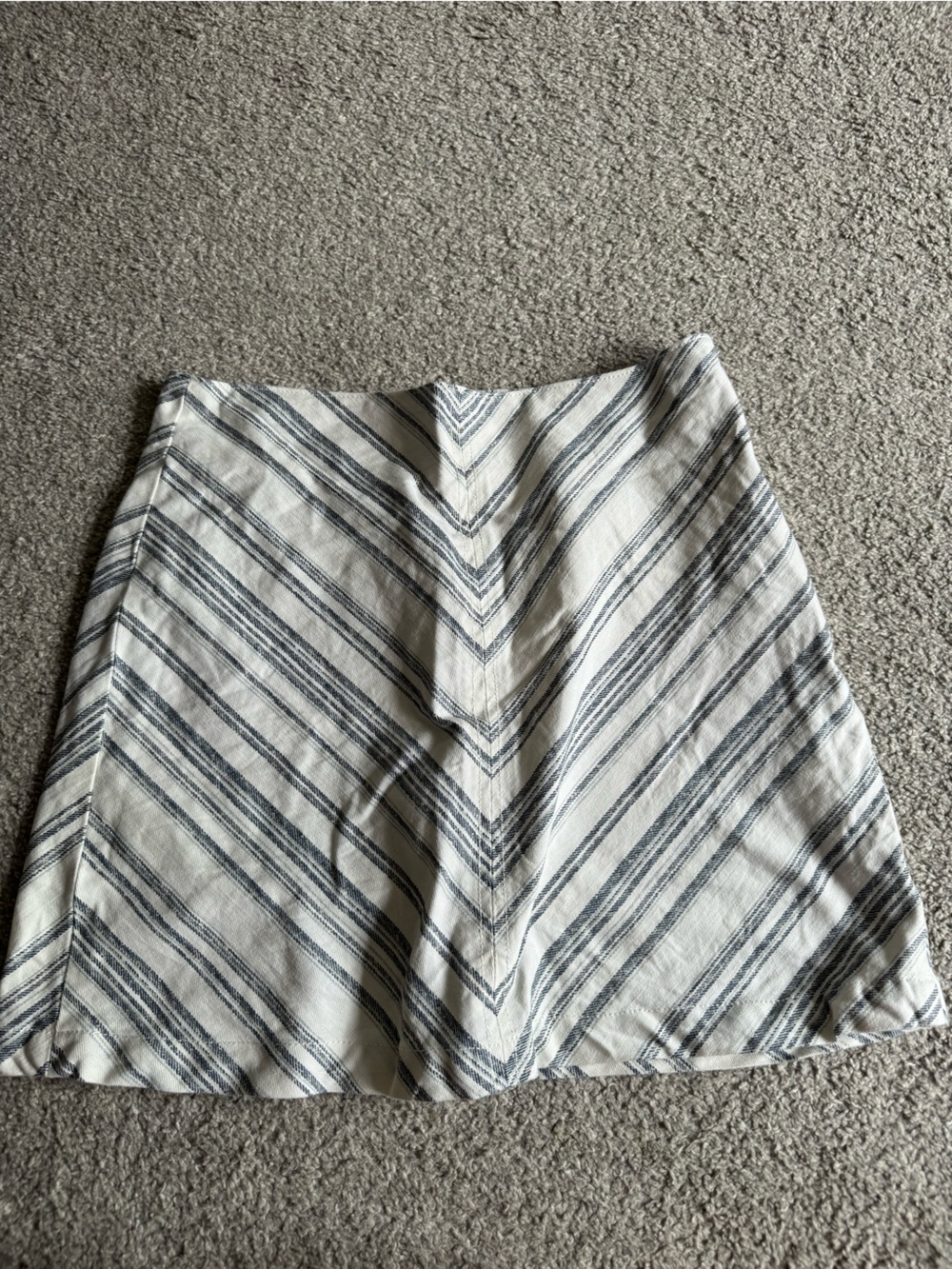 Aeropostale Cream and Blue Striped A-Line Skirt